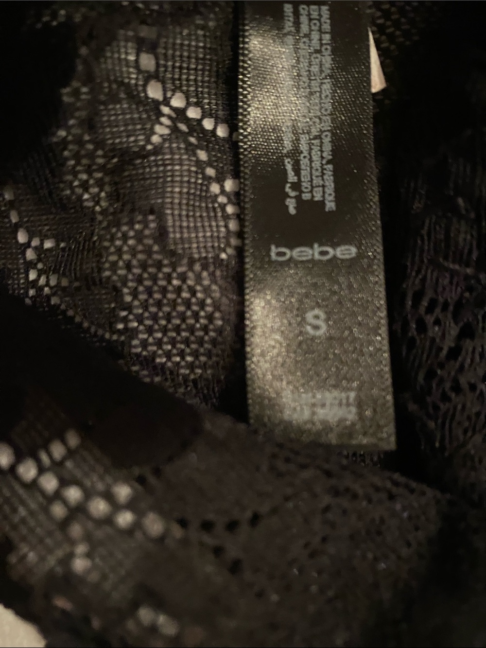 bebe Black Lace Bralette with Beaded Detail - Picture 2 of 6